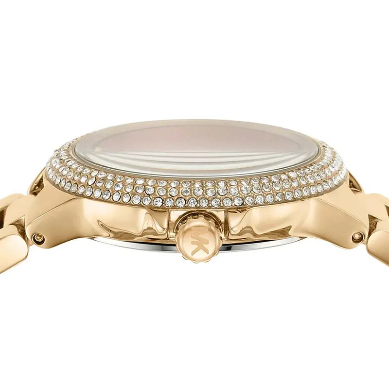 Michael Kors Quartz Camille Crystal Red Dial Ladies Watch- MK7196